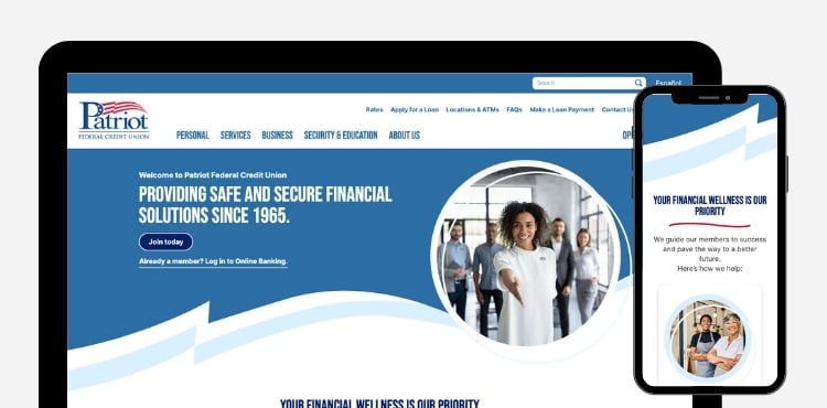 Patriot Federal Credit Union website redesign