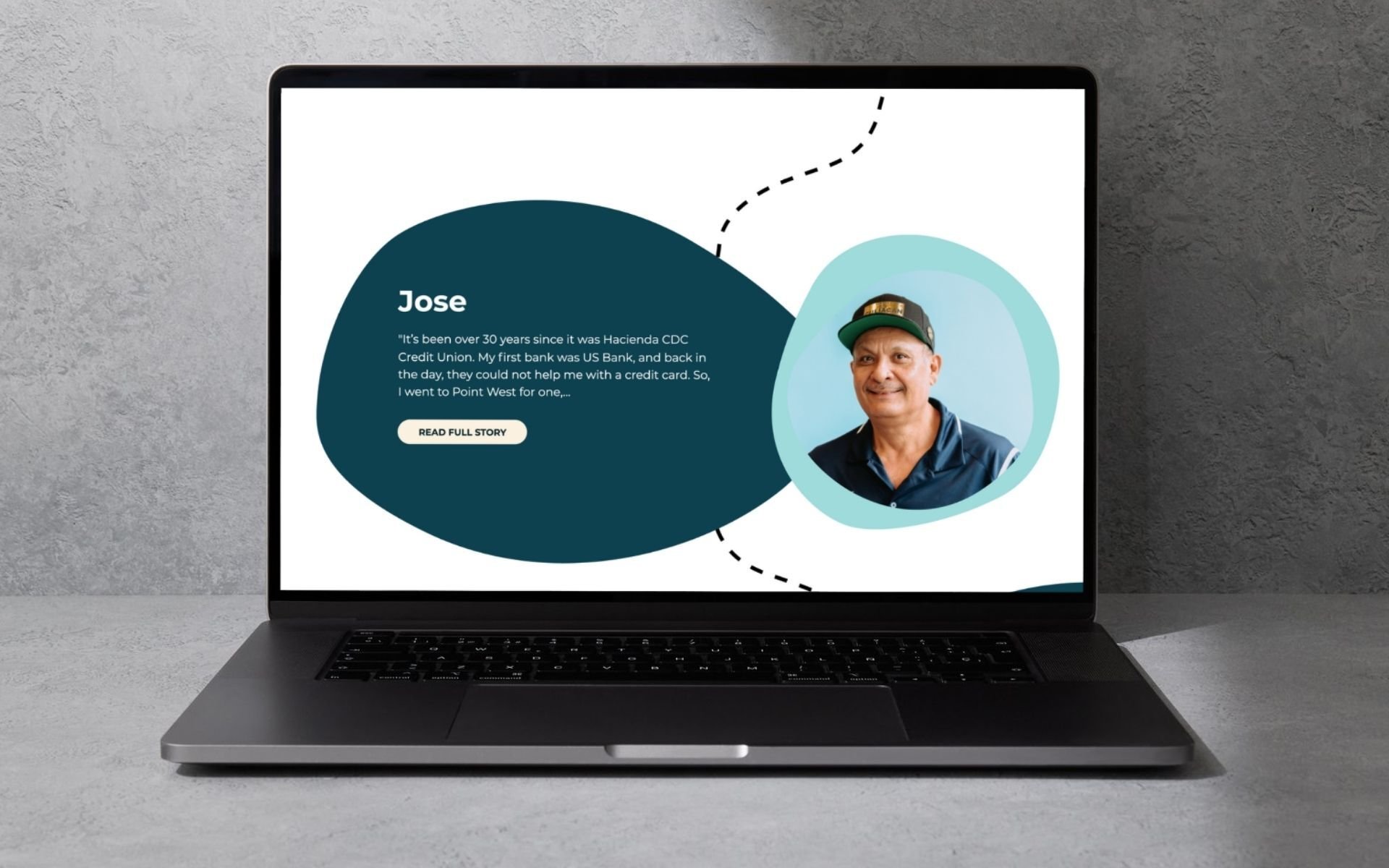 Member photos and stories on the Point West Credit Union website