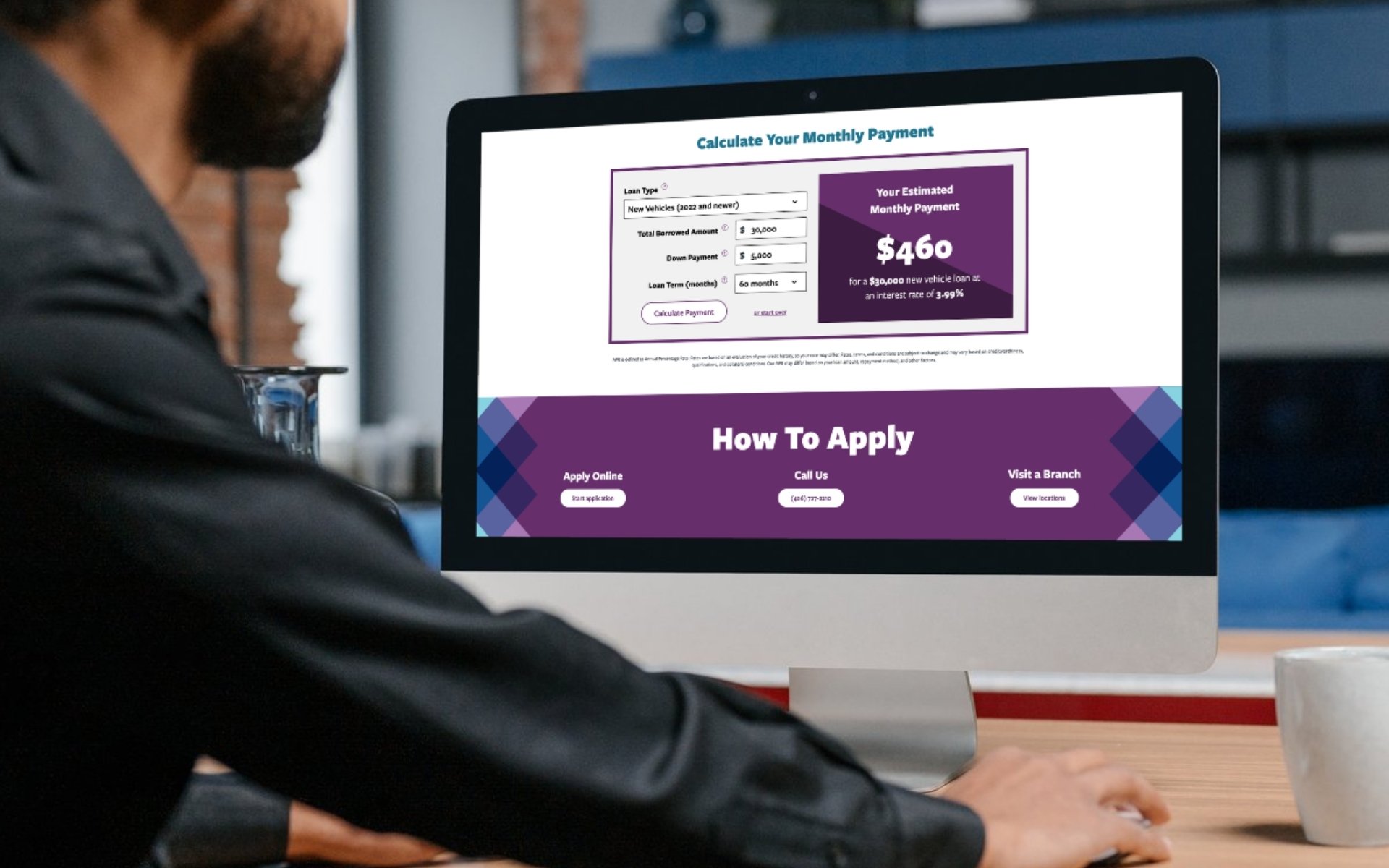 Auto Loan Calculator on Montana Credit Union Website