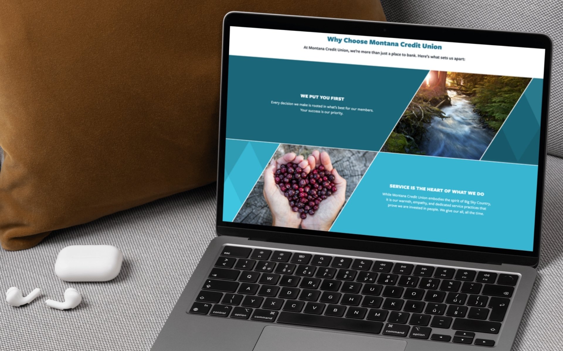 Brand Highlights Component on Montana Credit Union Website