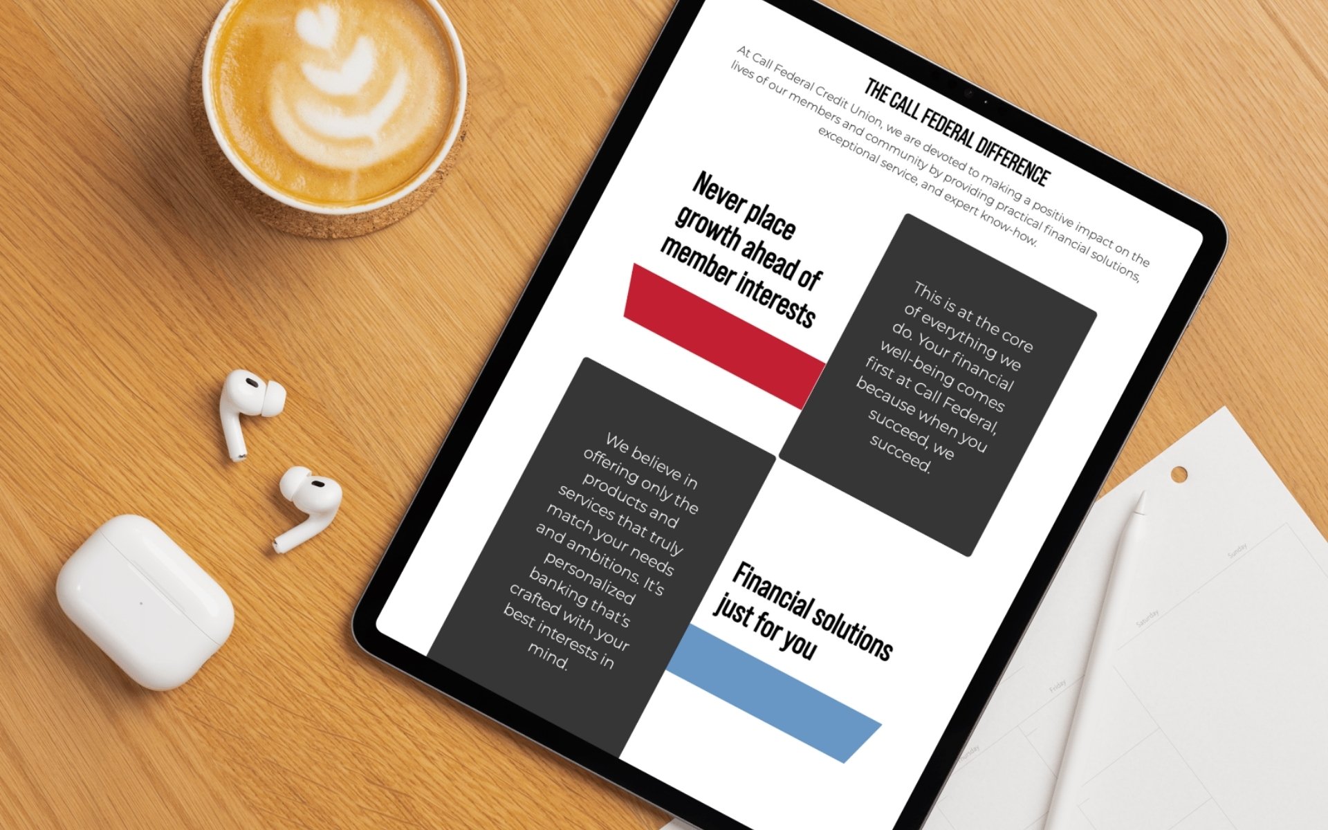 Call Federal Credit Union Website Brand Highlights Component