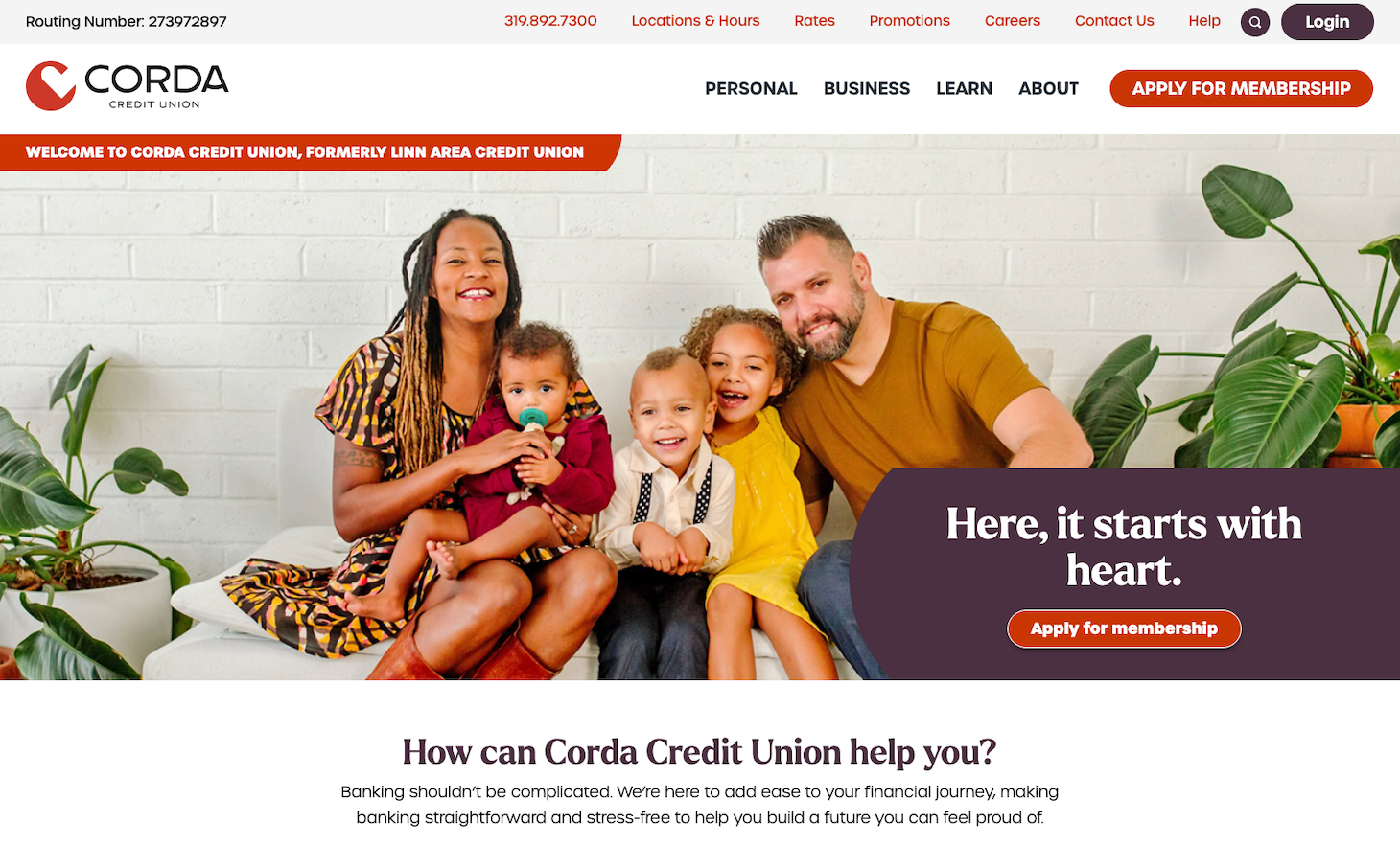 Corda Homepage Screenshot