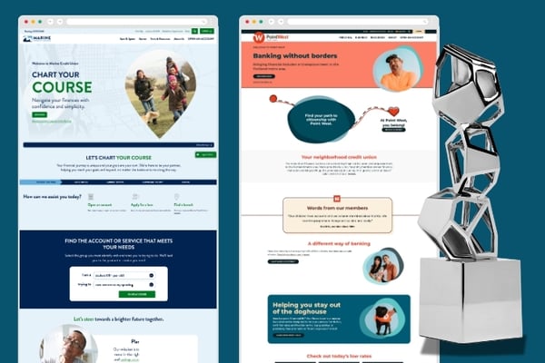 Point West and Marine Credit Union win 2025 Silver Davey Awards for their credit union website redesigns