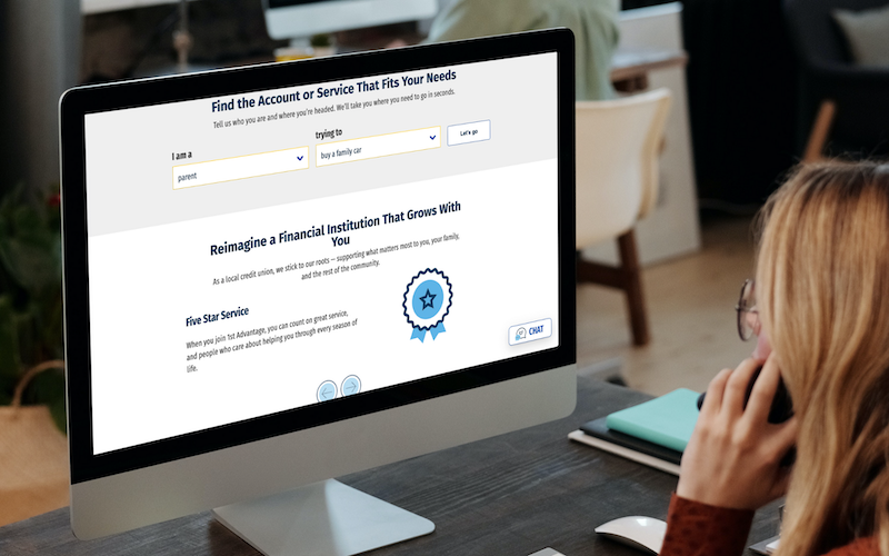 1st Advantage Federal Credit Union's guided selling tool