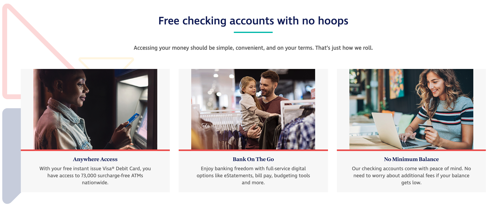 Screenshot of Baton Rouge Telco Checking Accounts page