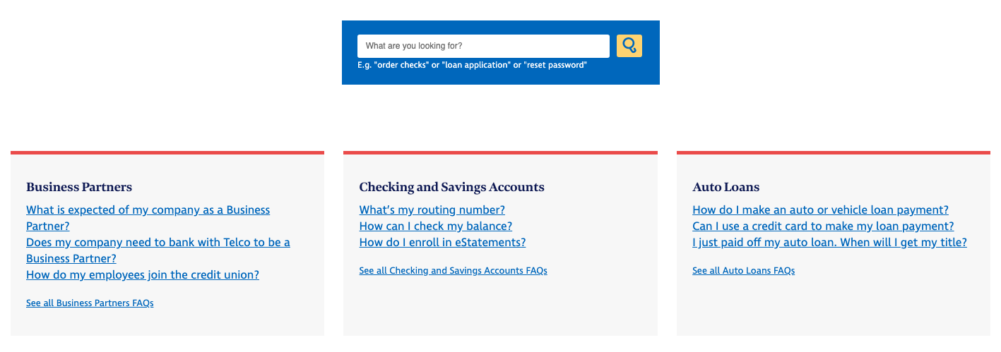 Screenshot of Baton Rouge Telco Help Section