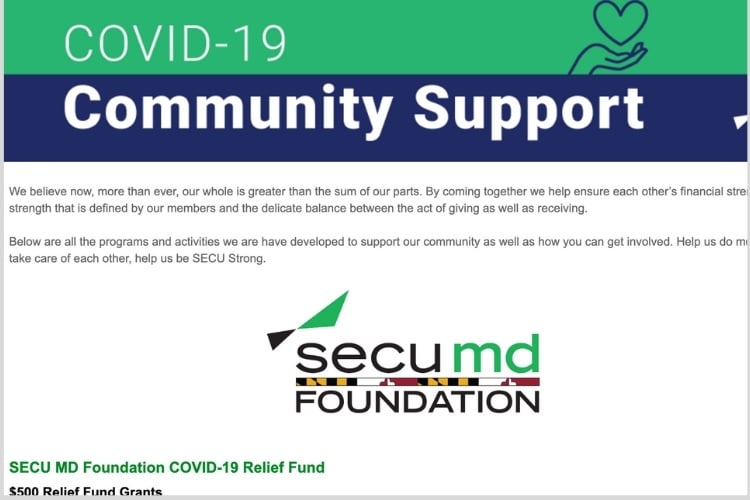 SECU Md Community Relief Grants