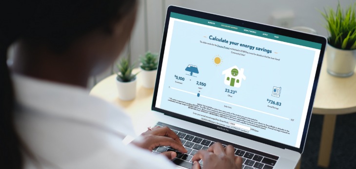 OPALCO Energy Savings section with calculator