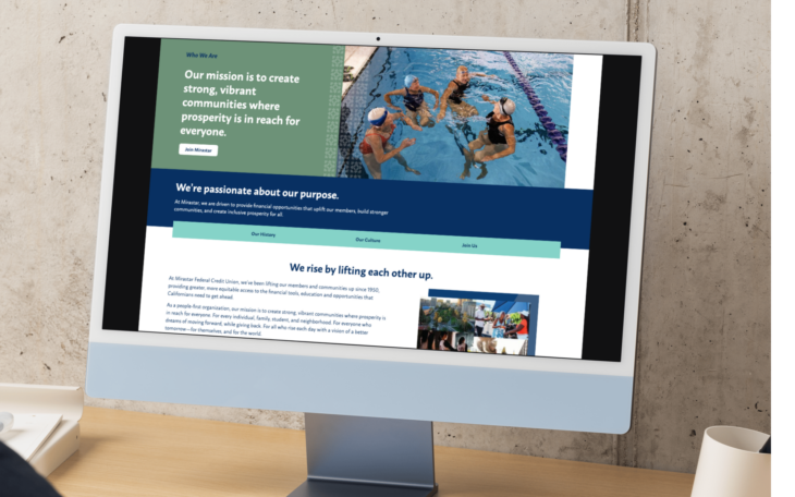 About page on Mirastar FCU's new website