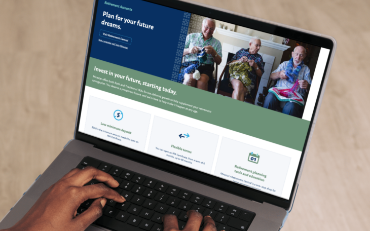 Retirement product page on Mirastar FCU's new website